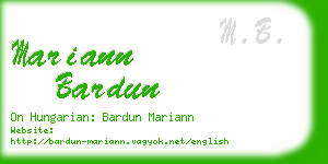 mariann bardun business card
